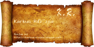 Karkus Rózsa névjegykártya